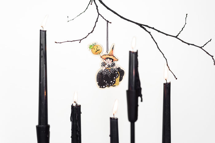 Halloween Pumpkin Wand Wooden Ornament