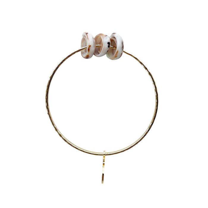 Hebrew Shell Bangle, 7.5in