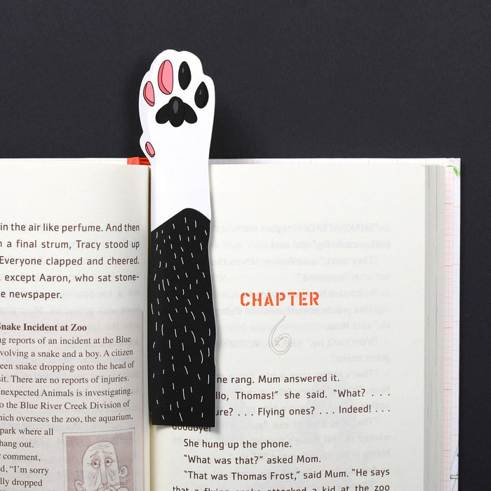 Humdrum Paper - Cat Paw Bookmark - Tuxedo (it's die cut!)