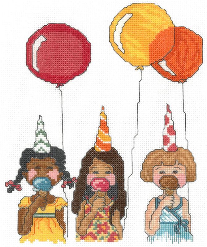 Ice Cream Cone Girls Counted Cross Stitch Kit