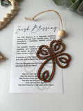 Irish Blessing Story Card Charm- Irish Cross