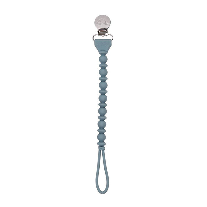 Itzy Ritzy - Sweetie Strap™ Silicone One-Piece Pacifier Clips (Storm Gray Beaded)