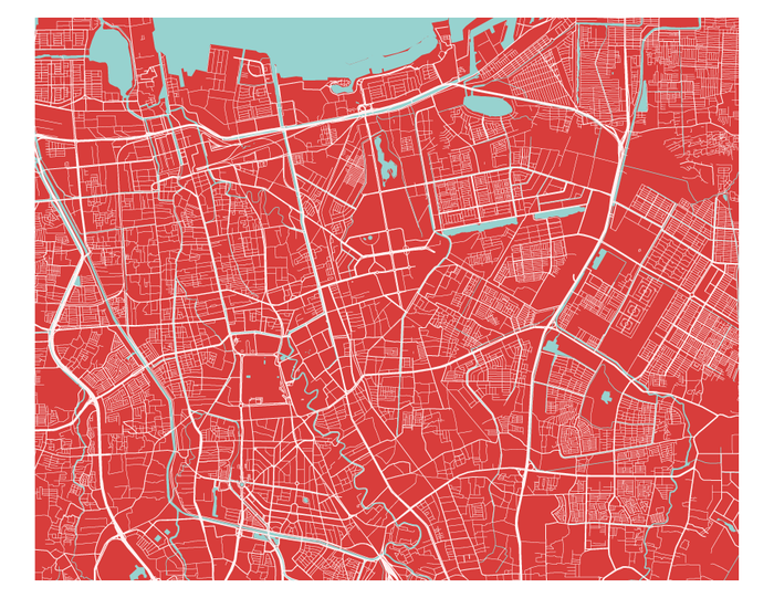 Jakarta Map Print - Choose your color