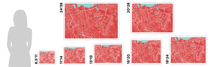 Jakarta Map Print - Choose your color
