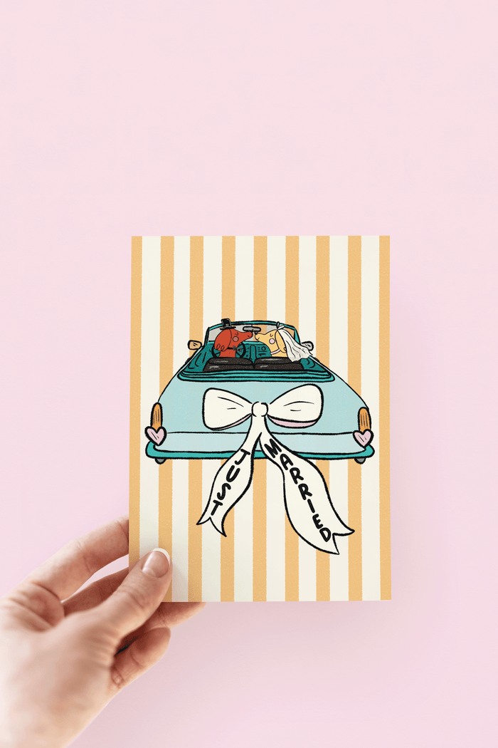 Just Married Dogs in Love Wedding Card