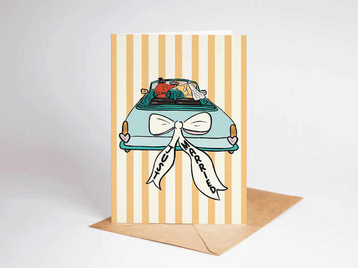 Just Married Dogs in Love Wedding Card
