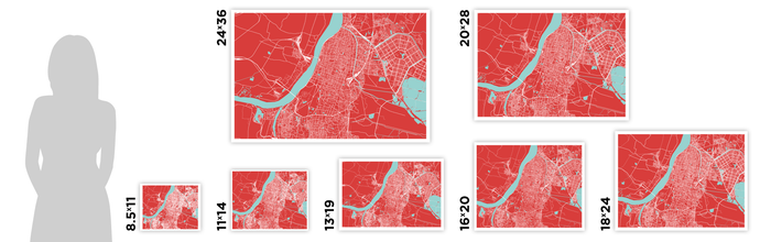 Kolkata Map Print - Choose your color