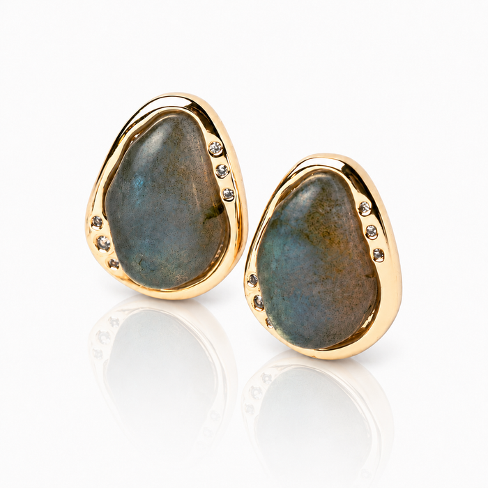 Labradorite Edge Earrings