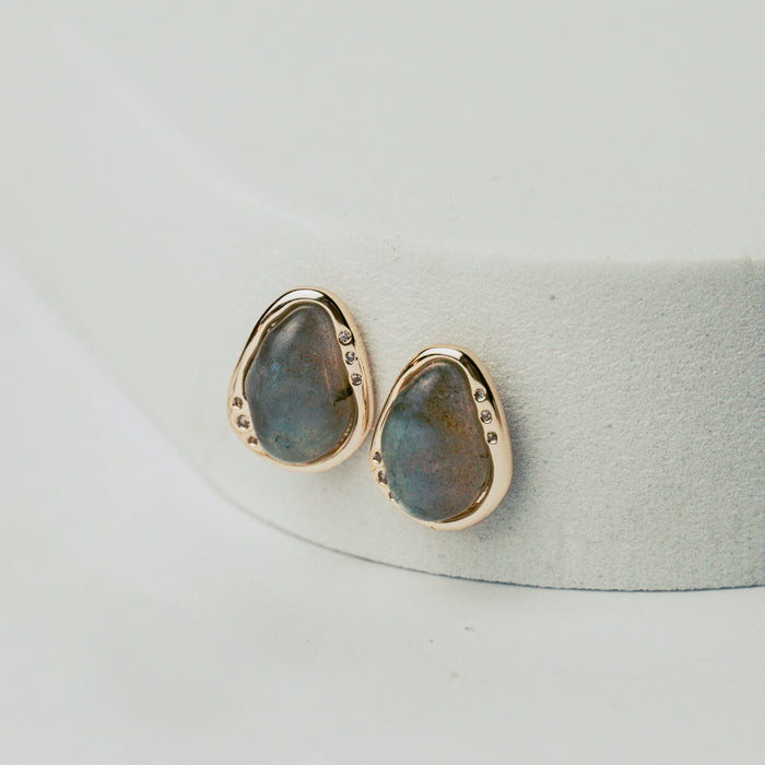 Labradorite Edge Earrings