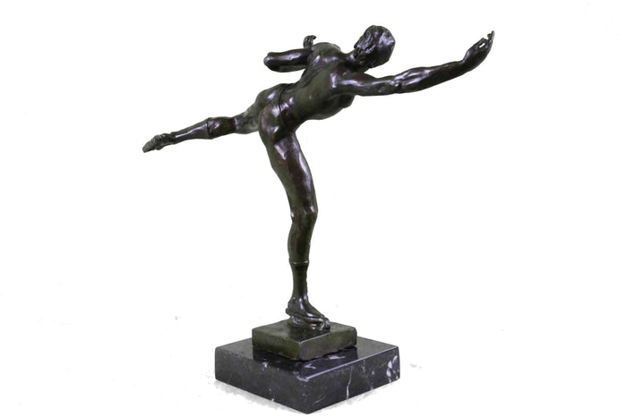 Large Hand Crafted Handsome Ice Skater by American Artist Robert McKenzie Statue