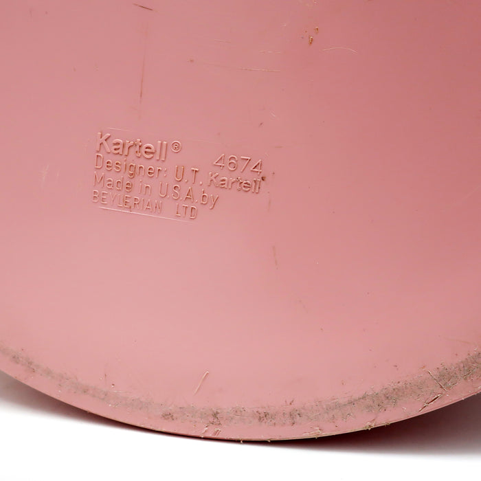 Large Vintage Pink Kartell Trash Can or Planter