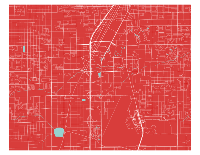 Las Vegas Map Print - Choose your color