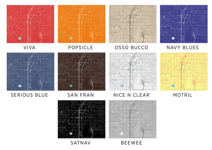 Las Vegas Map Print - Choose your color