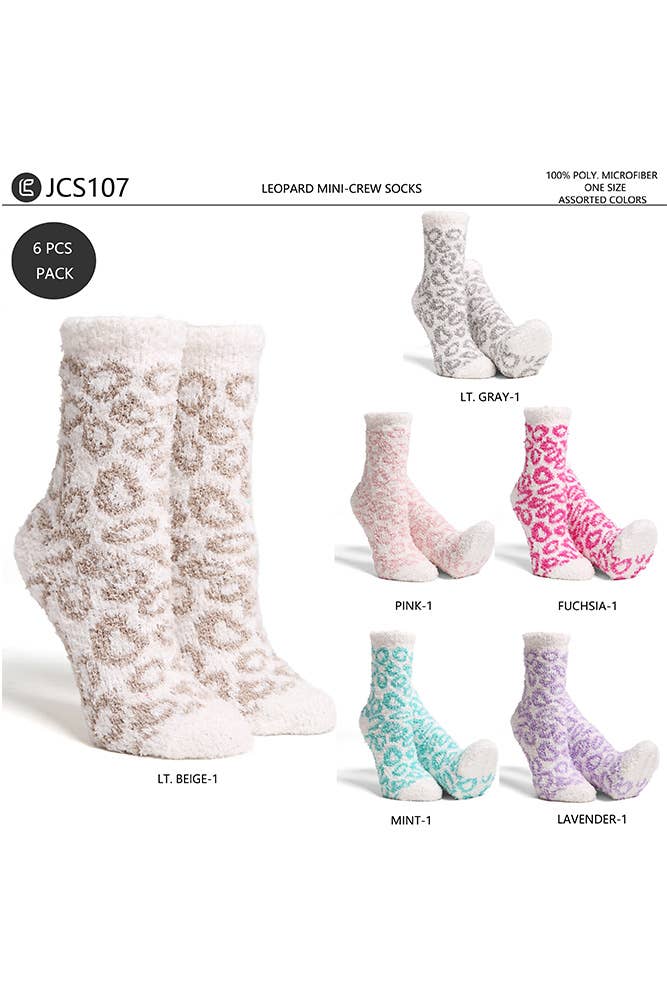 Leopard Mini-Crew Socks