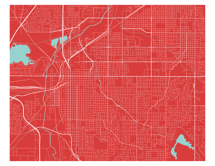 Lincoln Map Print - Choose your color
