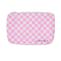 Local Beach Water Resistant Pouch - Pink Checker