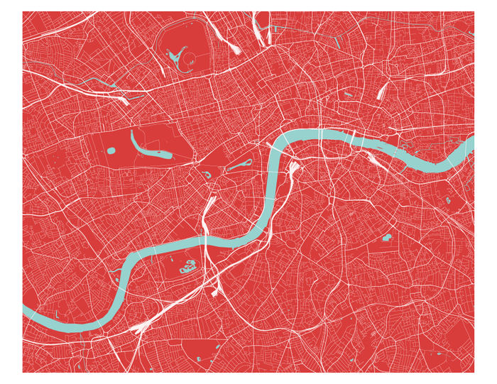 London Map Print - Choose your color