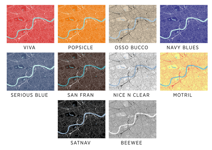London Map Print - Choose your color
