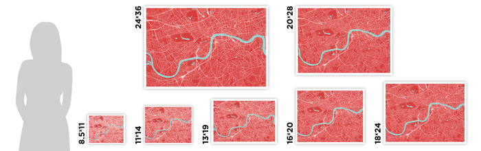 London Map Print - Choose your color