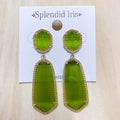 Long Double Drop Stone Stud Earrings Olive - Lyla's: Clothing & Gifts - Online and Rockwall Texas Boutique