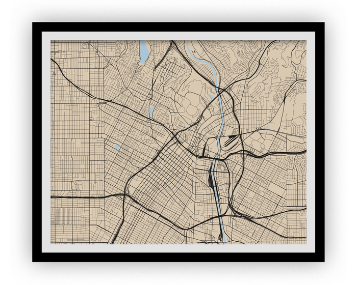 Los Angeles Map Print - Any Color You Like