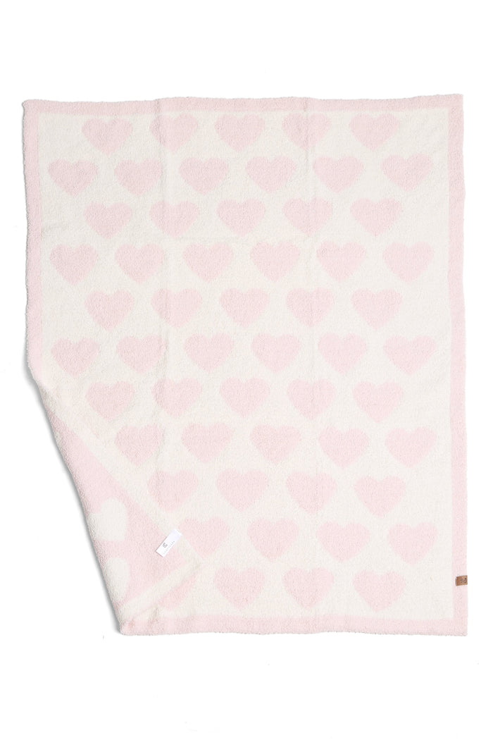 Luxury Cozy Baby Blanket - Pink Hearts