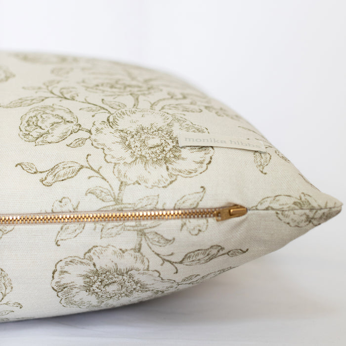 Mabel Pillow Cover - Olive - Lumbar