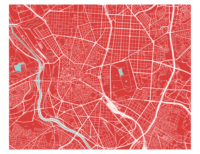 Madrid Map Print - Choose your color