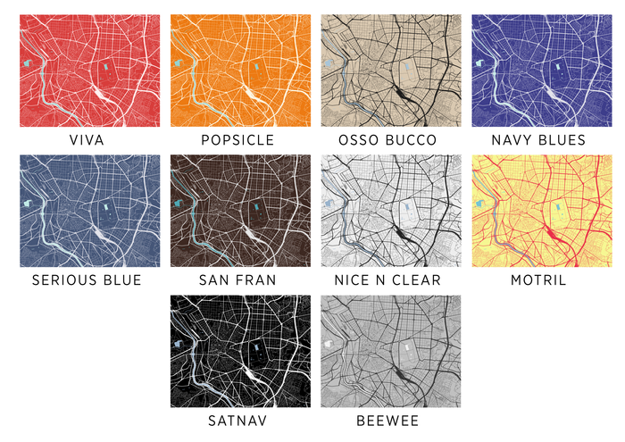 Madrid Map Print - Choose your color