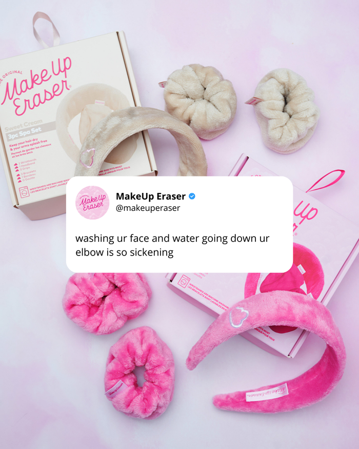 Makeup Eraser Drip Eraser Spa Gift Set (Pink or Sweet Cream)