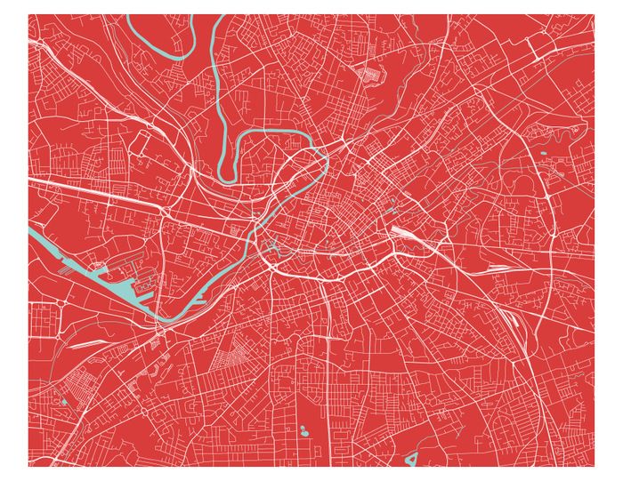 Manchester Map Print - Choose your color