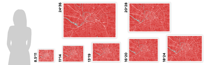 Manchester Map Print - Choose your color