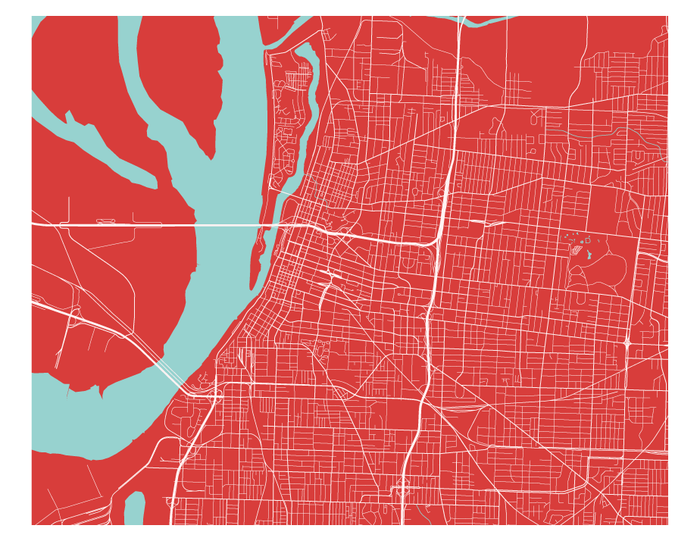 Memphis Map Print - Choose your color