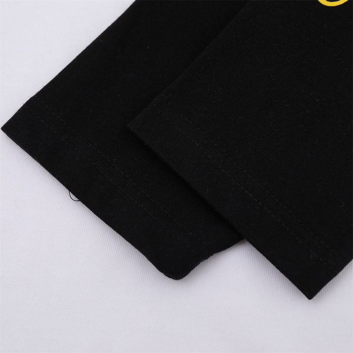 Close-up of the black sleeve showing a neatly stitched double-layer hem