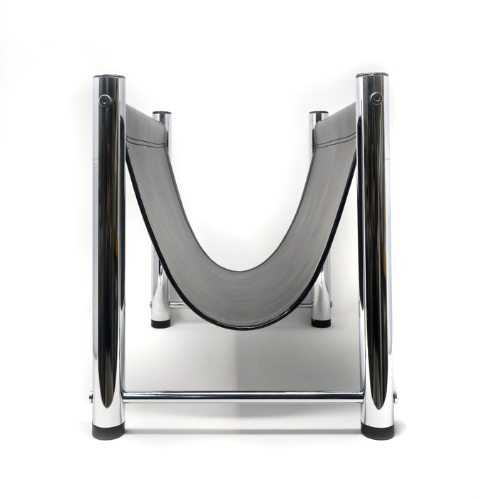 Mid-Century Modern Chrome and Vinyl Magazine Rack