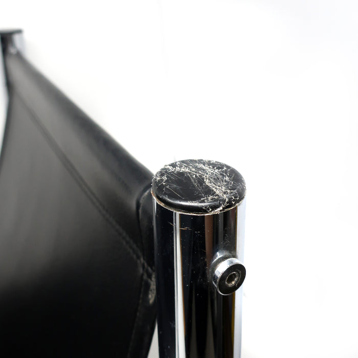 Mid-Century Modern Chrome and Vinyl Magazine Rack