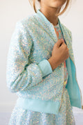 Mila & Rose Sequin Jacket - Aqua