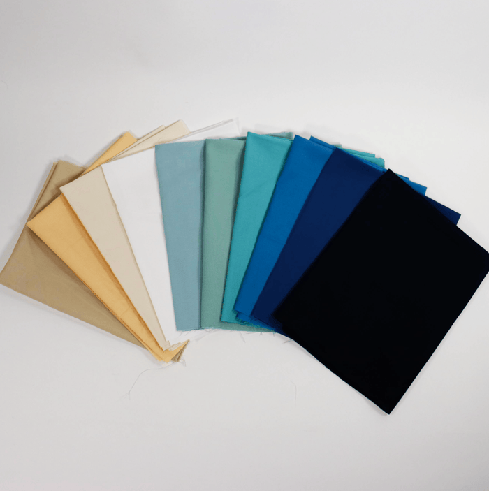 Moda Fabric Pre Cuts Moda Bella Solids Cornish Beach 10 Piece Fat Quarter Bundle - The Sewing Studio