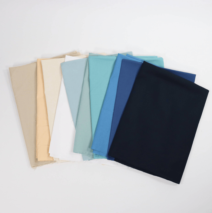 Moda Fabric Pre Cuts Moda Bella Solids Cornish Beach 10 Piece Fat Quarter Bundle - The Sewing Studio