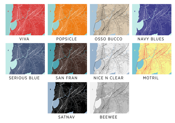 Mumbai Map Print - Choose your color