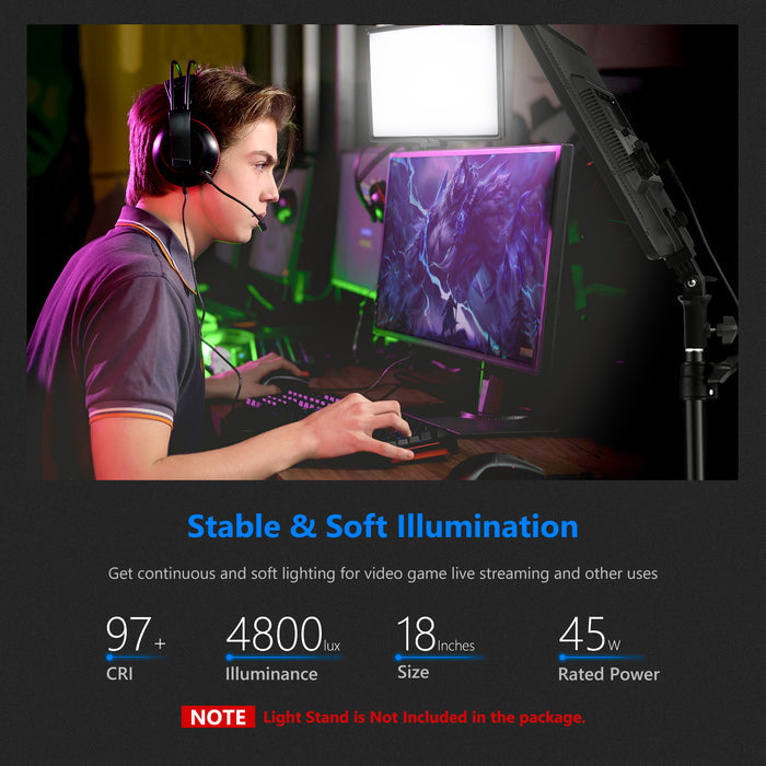 Neewer NL288 LED Video Light Panel offers soft illumination.