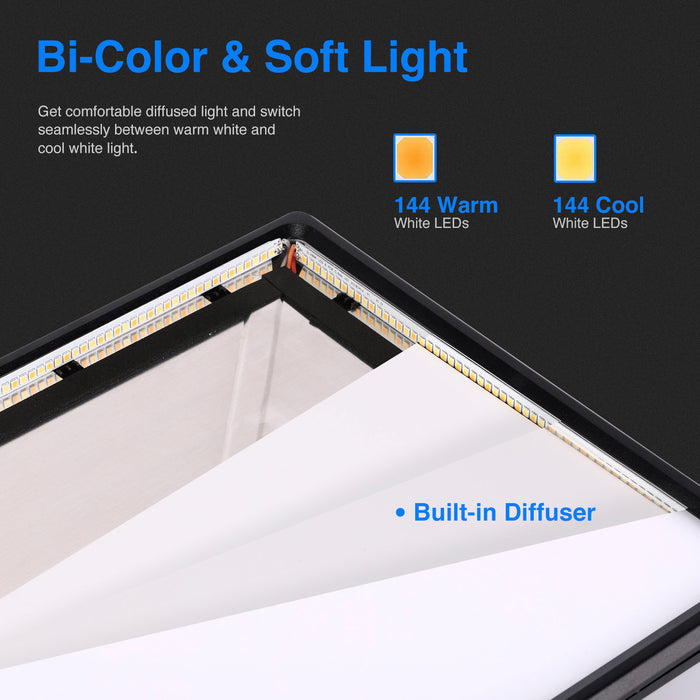 Neewer NL288 LED Video Light Panel features 288 LEDs.