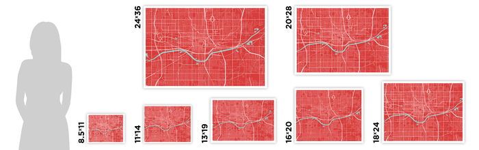Oklahoma City Map Print - Choose your color