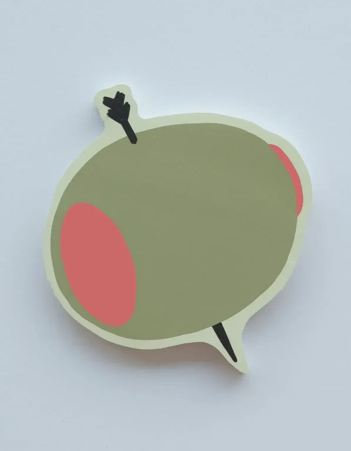 Olive Die-Cut Sticky Notepad