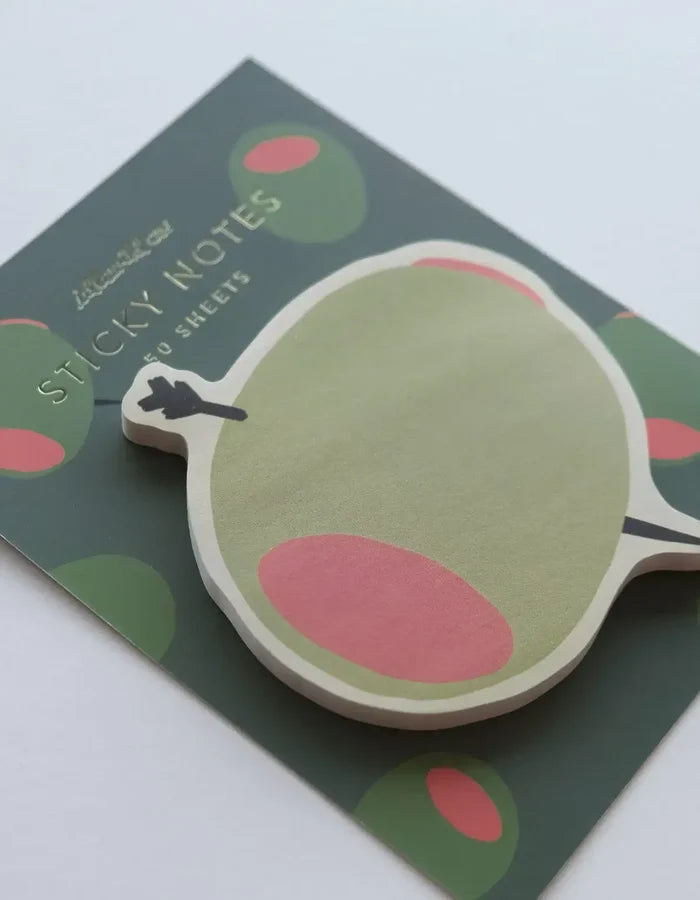 Olive Die-Cut Sticky Notepad