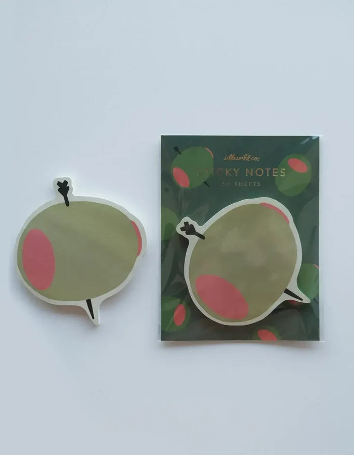 Olive Die-Cut Sticky Notepad