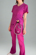 Women's Scrubs Bootcut Pants Magenta Pink OliveUs MDF Instruments