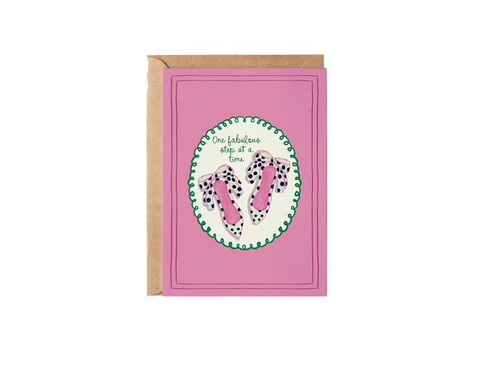 One Fabulous Step At a Time Shoes Fashion Greeting Card