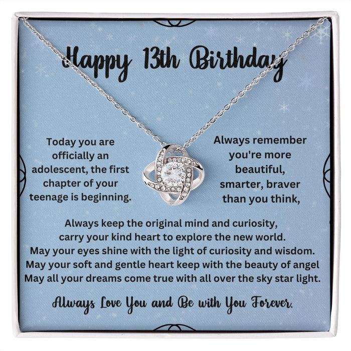 Personalized Birthday Necklace for Girls - 13th Birthday Gift with Message Card -  Special Gift