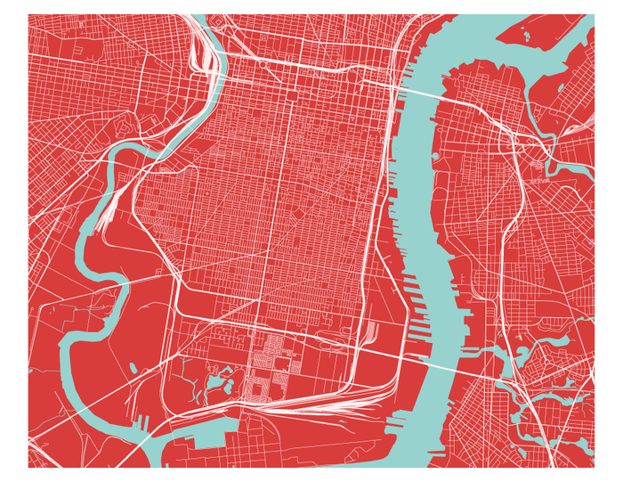 Philadelphia Map Print - Choose your color